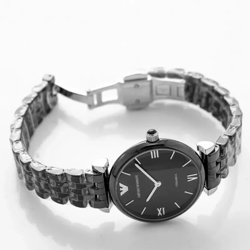 Emporio Armani Ceramica Black Dial Ladies Watch- AR1487